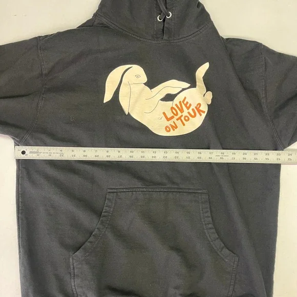 Harry Styles Love On Tour Bunny Graphic Hoodie Black Concert Merch Pullover - Picture 11 of 13